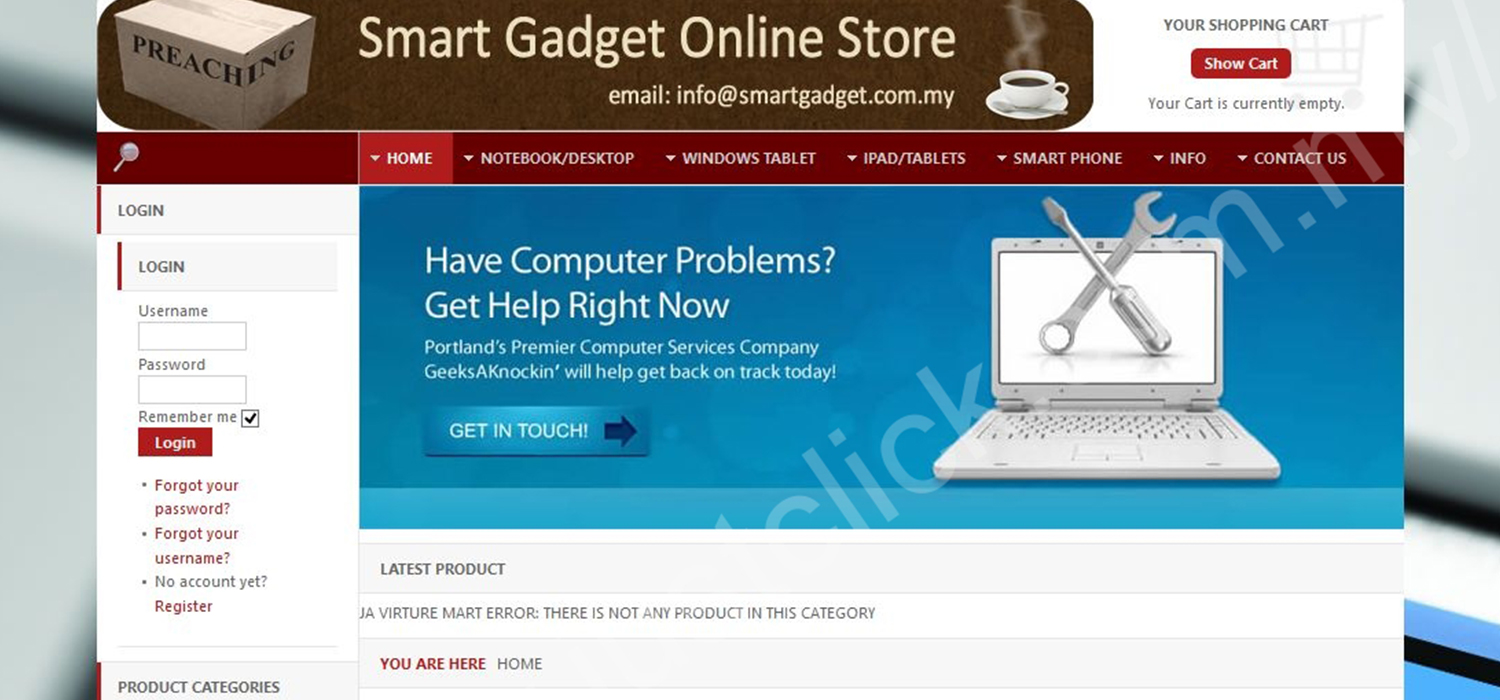 Smart Gadget website portfolio preview