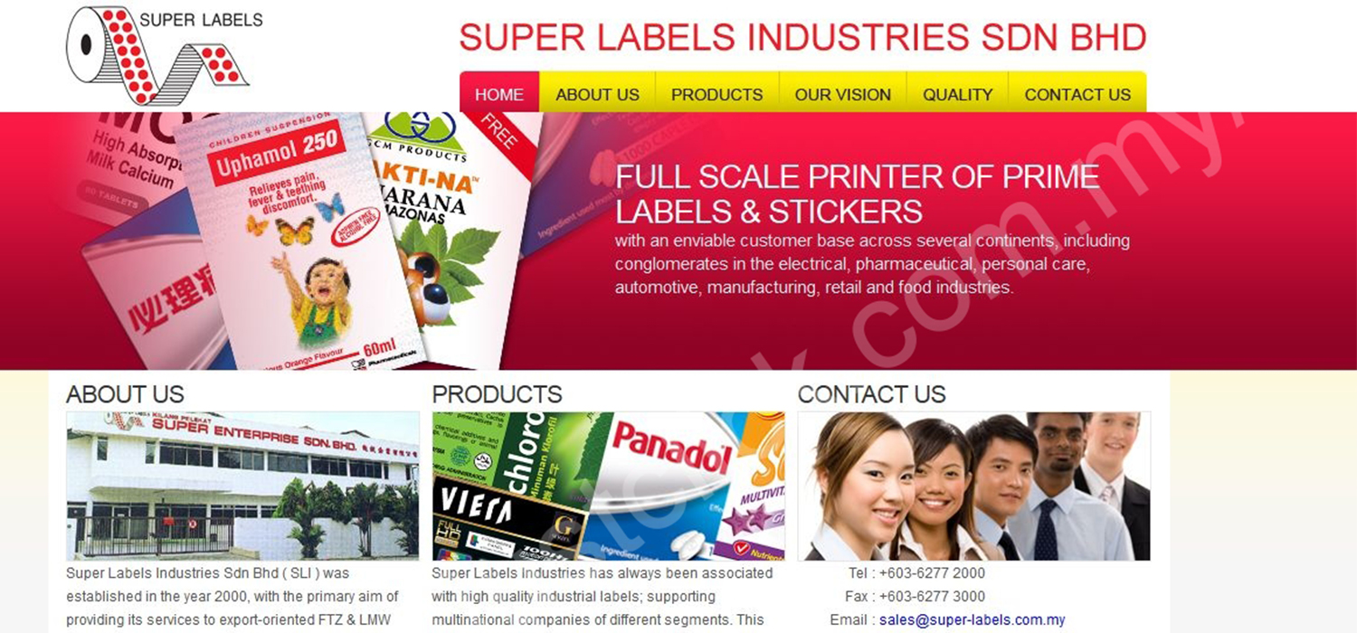 Super Labels website portfolio preview