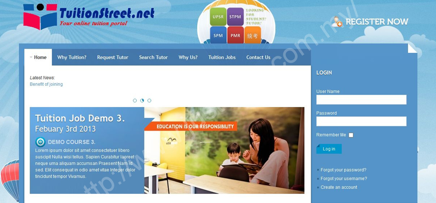 Tuition Sreet website portfolio preview